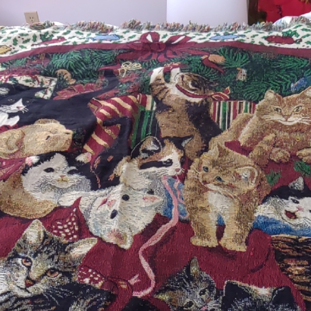 Colorful Cat Tapestry Blanket